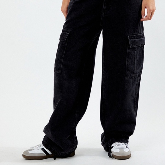 Levi’s 94 Baggy Cargo Pants Black Wide Leg Women’s 27 Cotton 90s - Picture 2 of 14